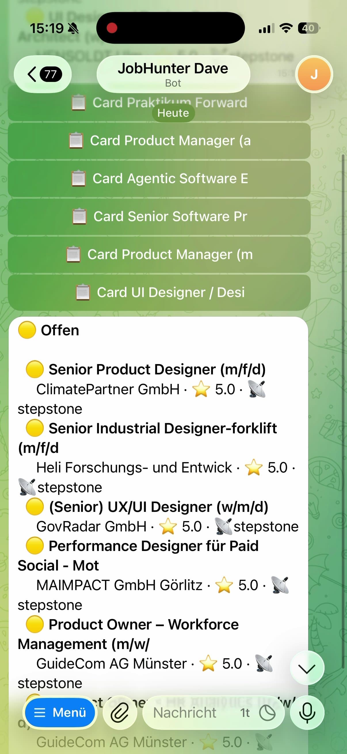 Job Hunter screen 6